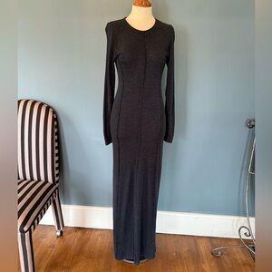 Zara Knit maternity Long Sleeve charcoal, maxi, Dress Contemporary Minimalist